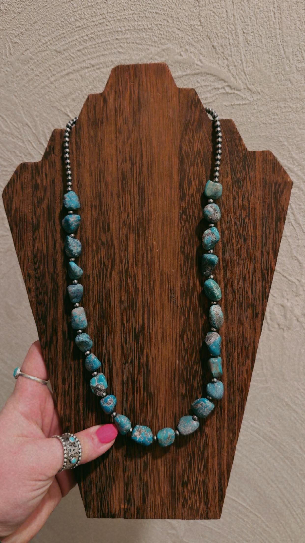 24” 4MM with turquoise nuggets
