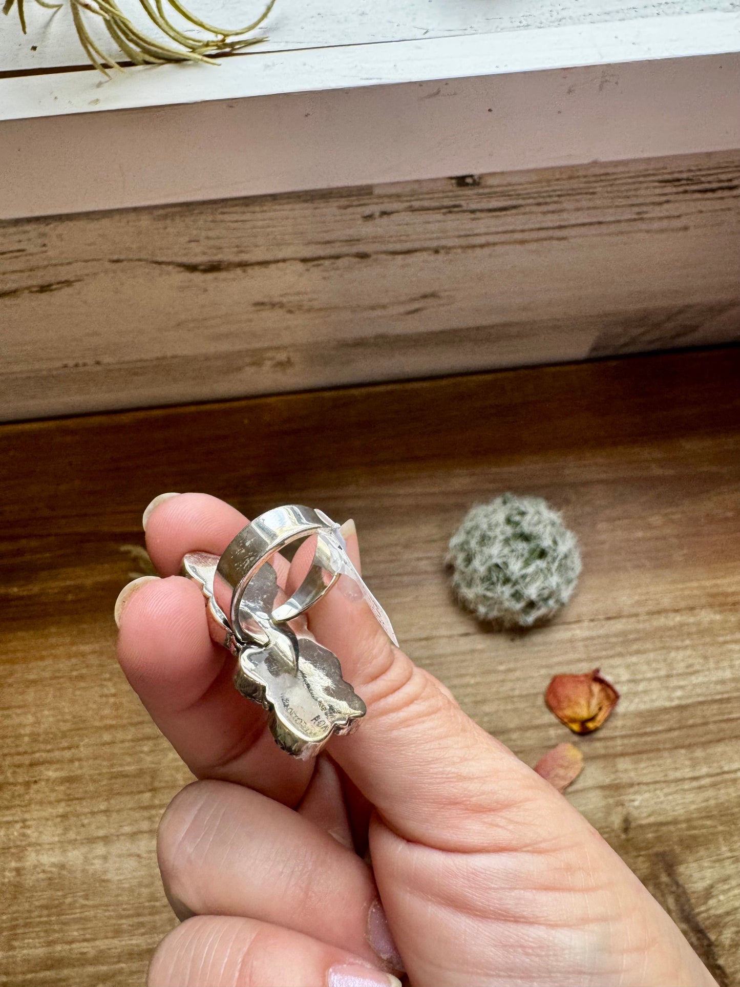 Kingman turquoise and Wild horse ring - size 5