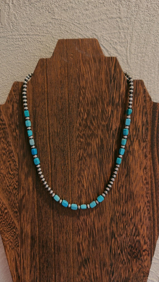 4MM with turquoise squares (16-20")