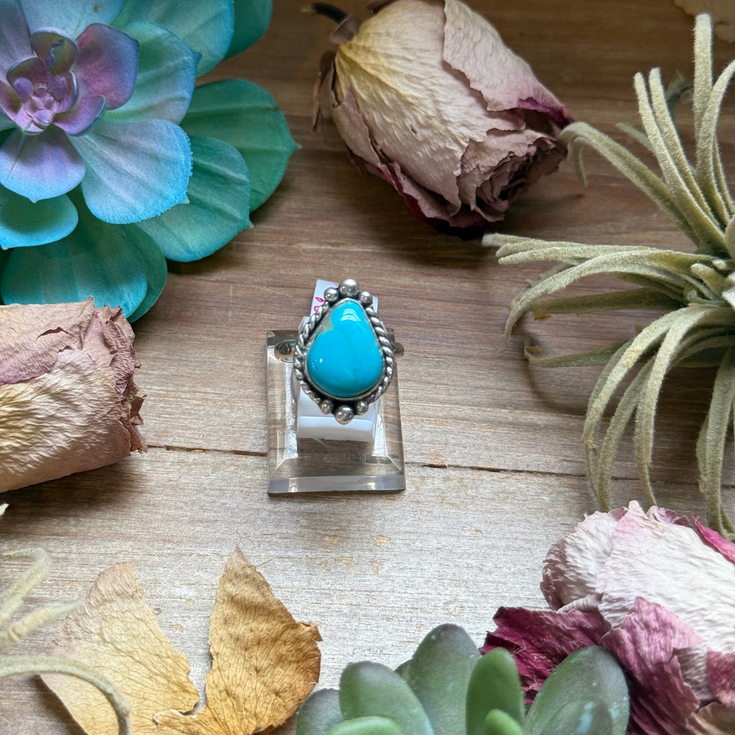 SS Royston Turquoise Medicine Man Eye Stamped Stacking Ring by Jason Ogg