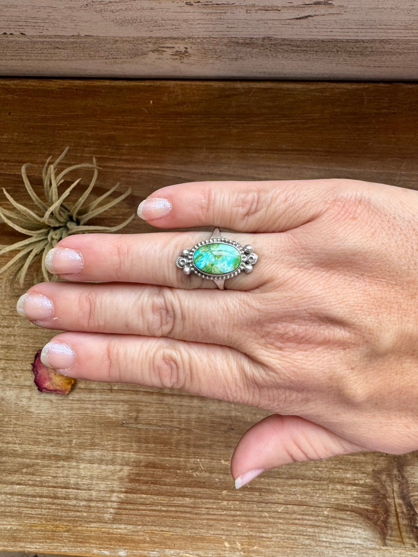 Ring - size 9 - Royston Turquoise & Sterling Silver