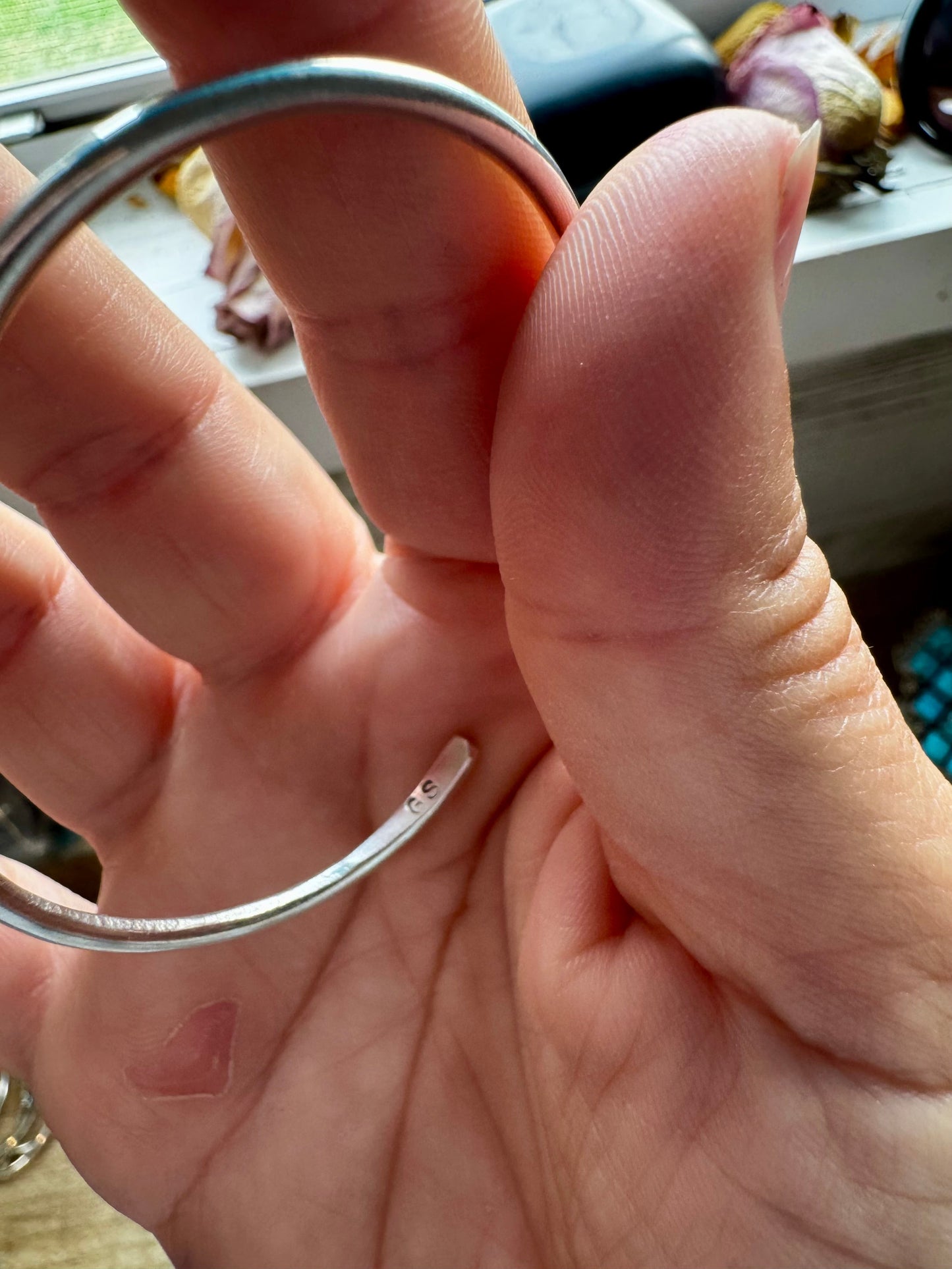 Small Opal Cuff Bracelet – Sterling Silver