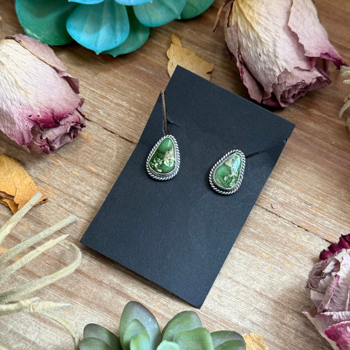 SS Sonoran Gold Turquoise Stud Earrings by Jason Ogg