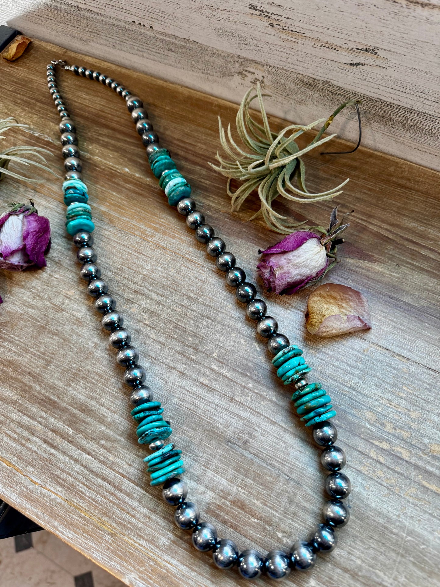 NFR Collection Necklace – 8mm, 10mm & 14mm with Turquoise – 37"