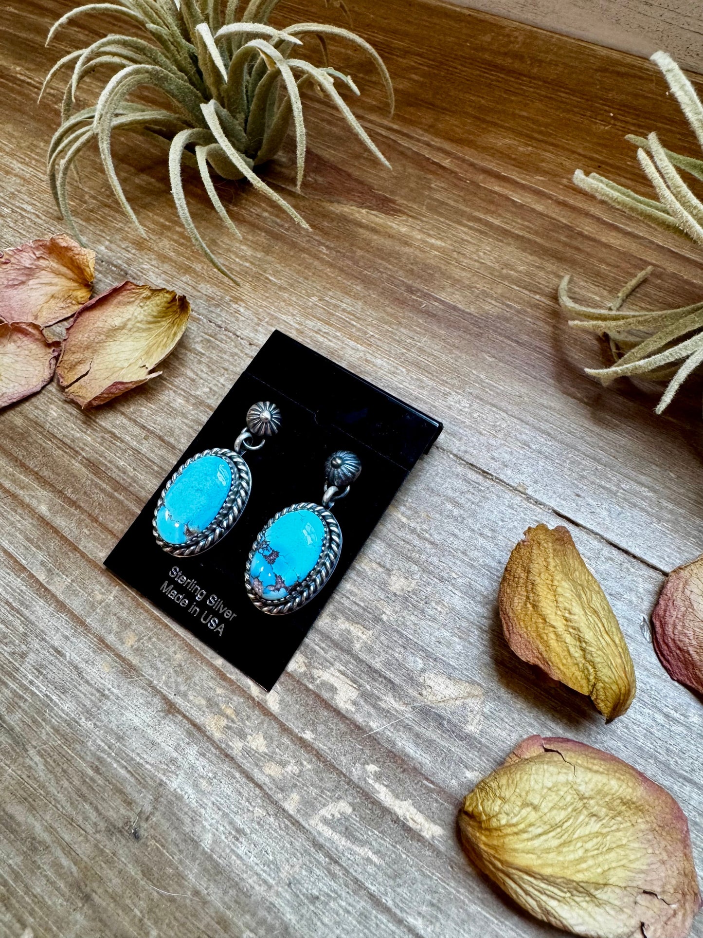 Golden Hill Turquoise Dangle Earrings