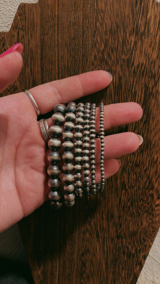 Plain pearl bracelets - 3-12MM (stretchy or clasp)