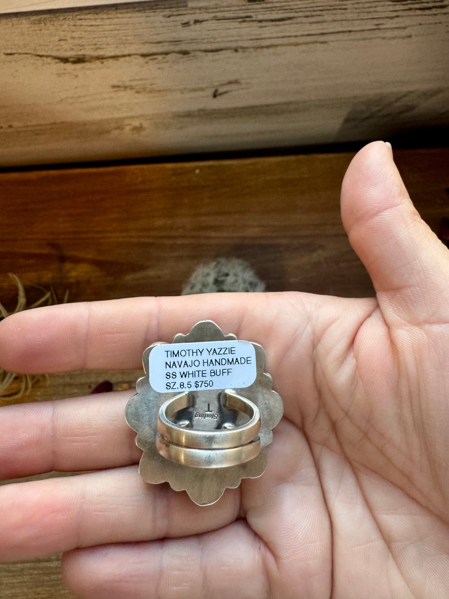 Cluster ring - size 8.5 - White Buffalo