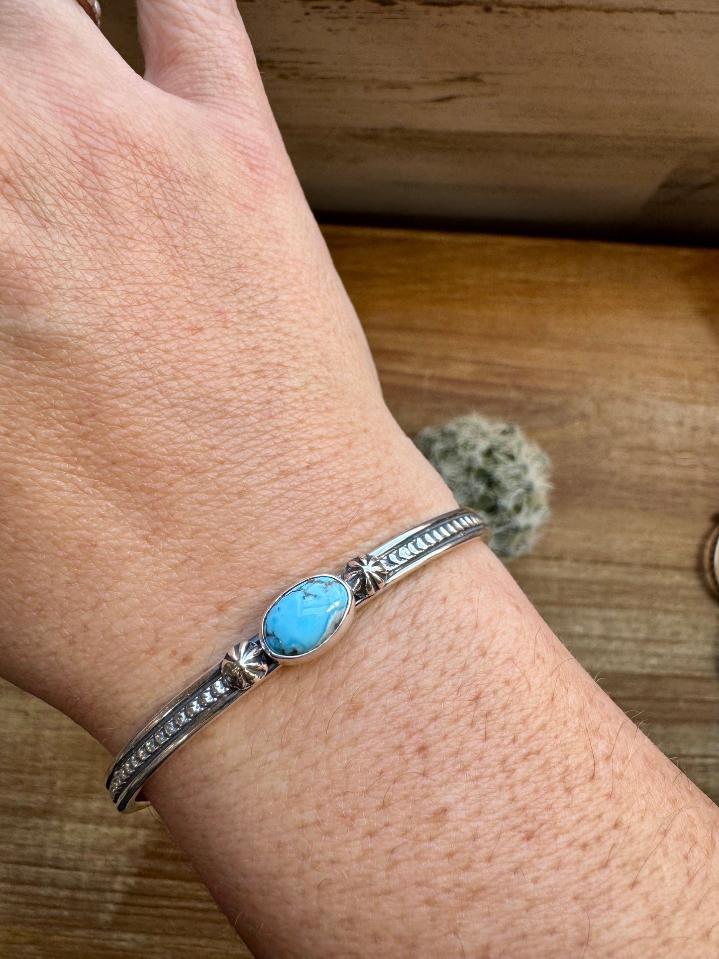 Cuff Bracelet - Golden hill Turquoise & Sterling Silver