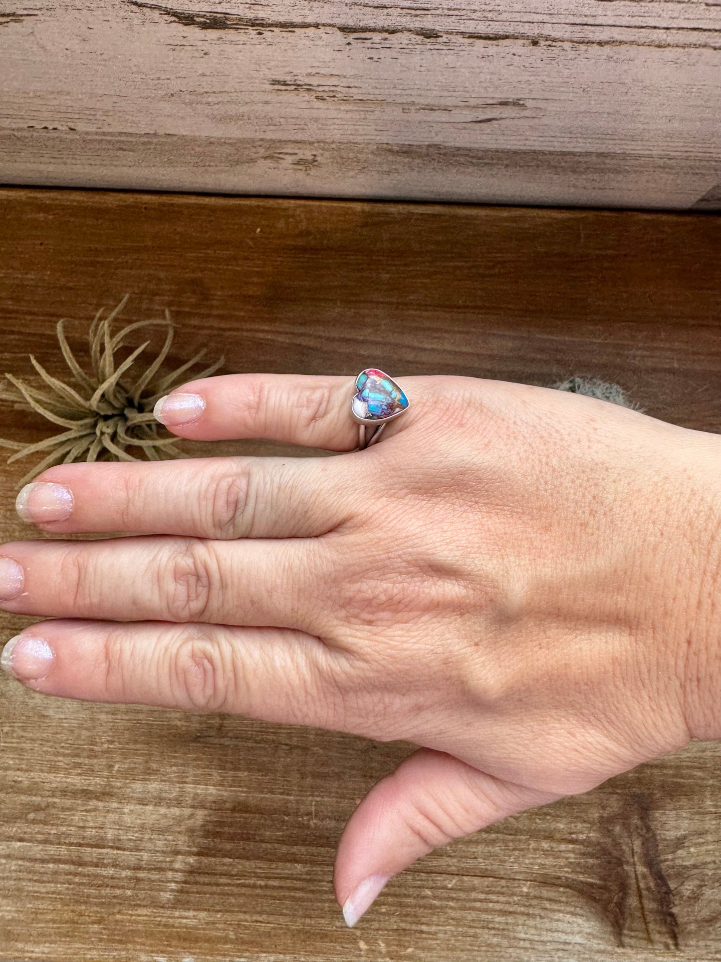 Heart Ring - Size 6 -Dahlia ring and sterling silver