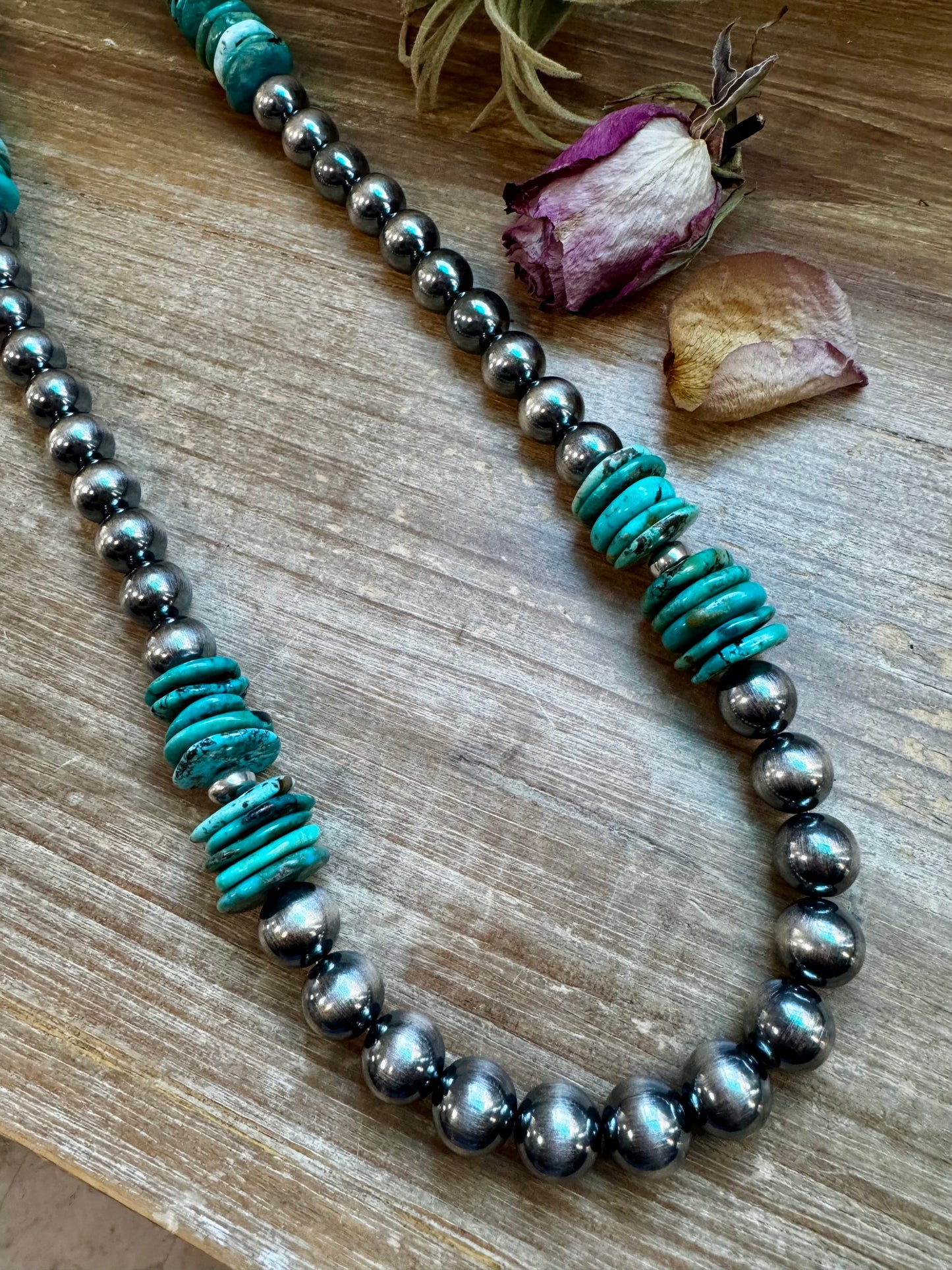 NFR Collection Necklace – 8mm, 10mm & 14mm with Turquoise – 37"