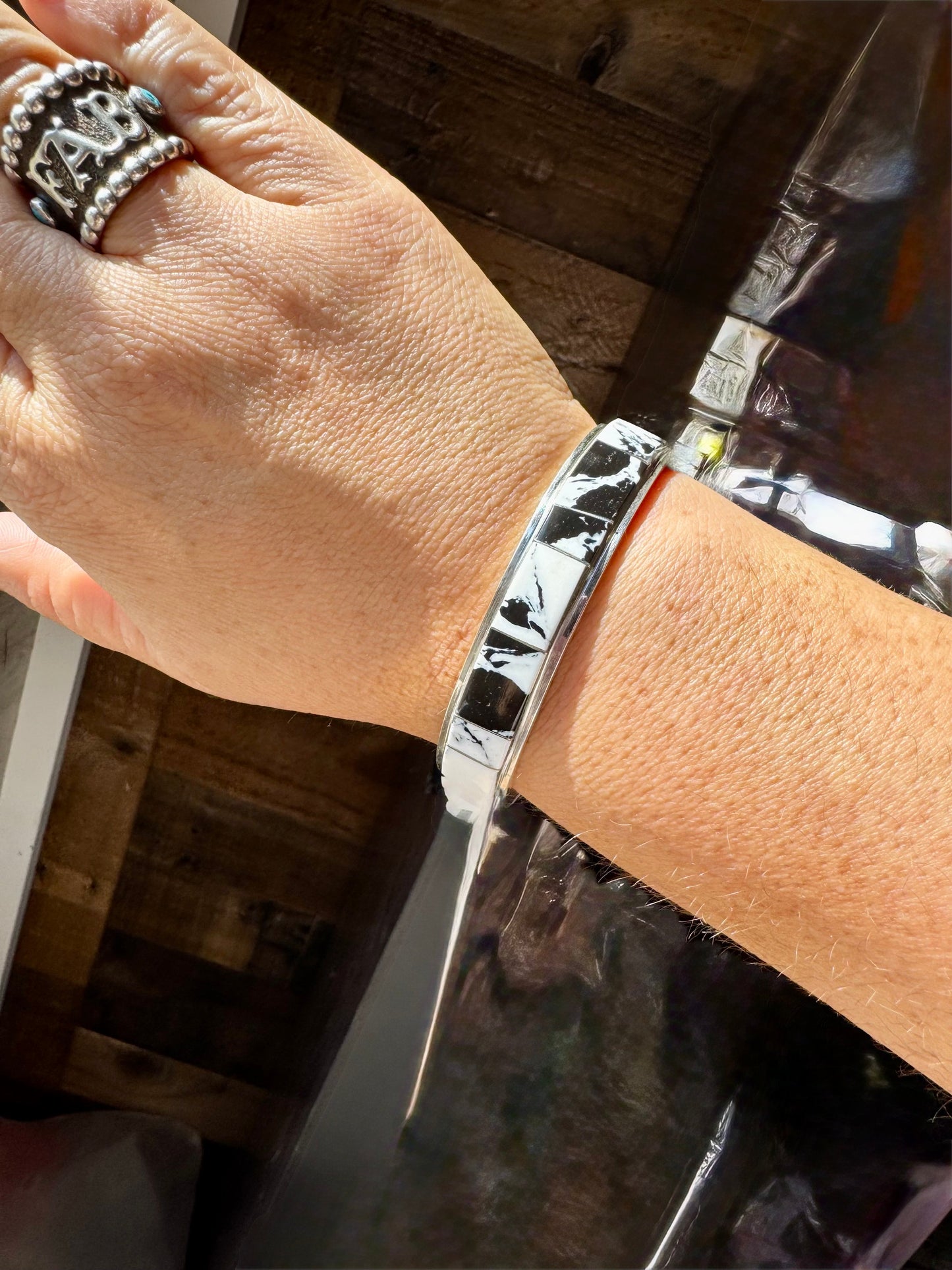 White Buffalo Cuff – Sterling Silver – Stamp by Steve Francisco