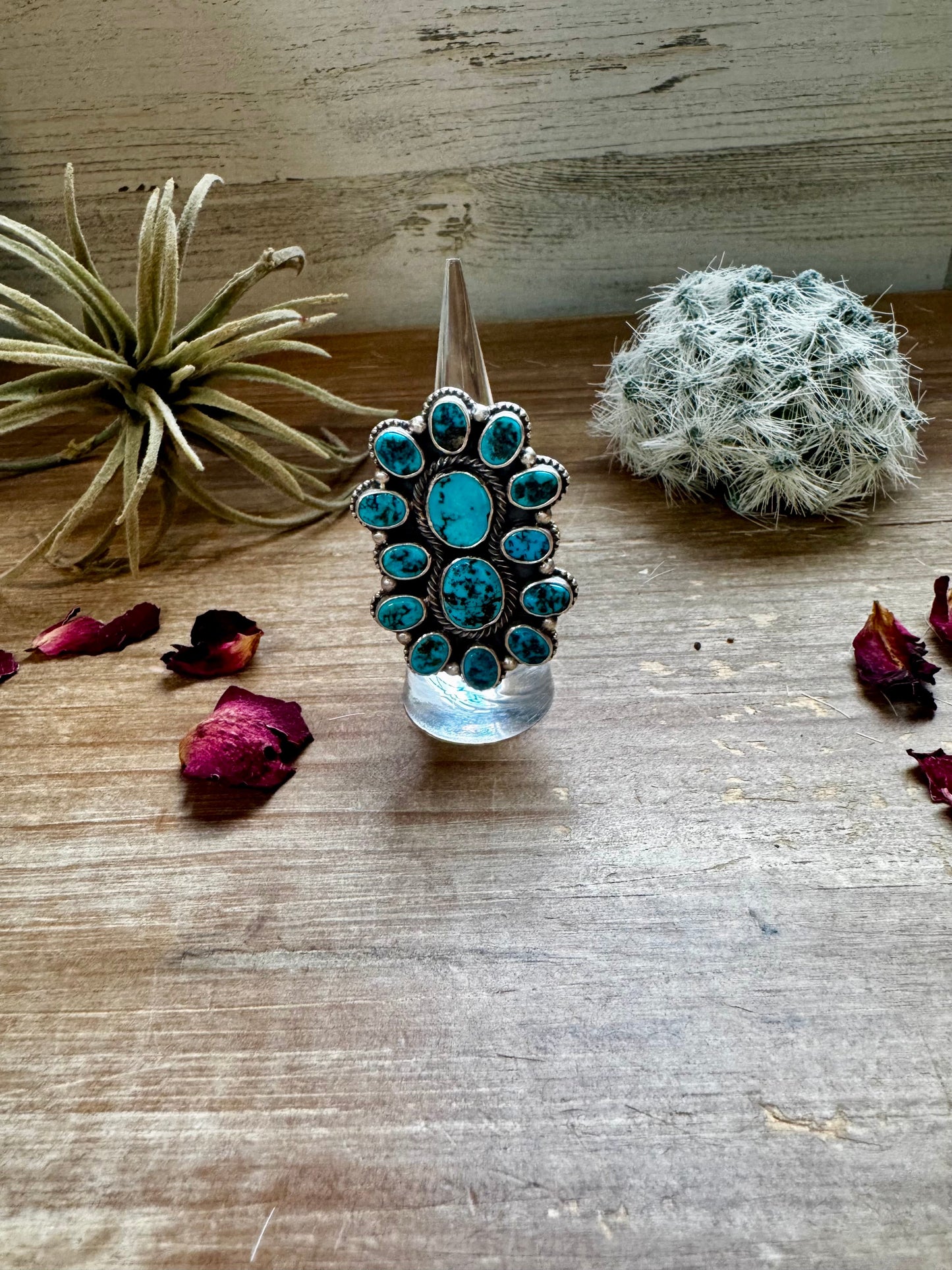 Long Ring- adjustable - Kingman turquoise