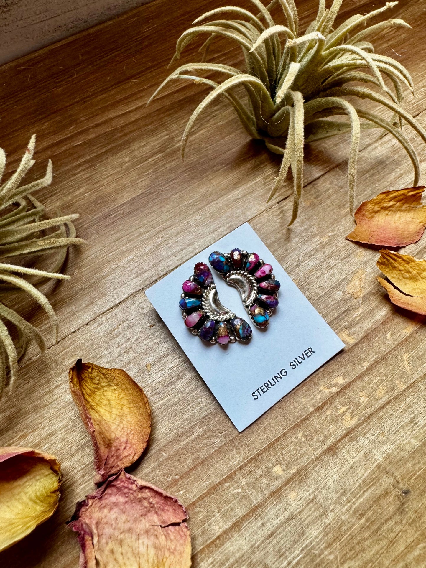 Half Cluster Earrings – Pink Dahlia