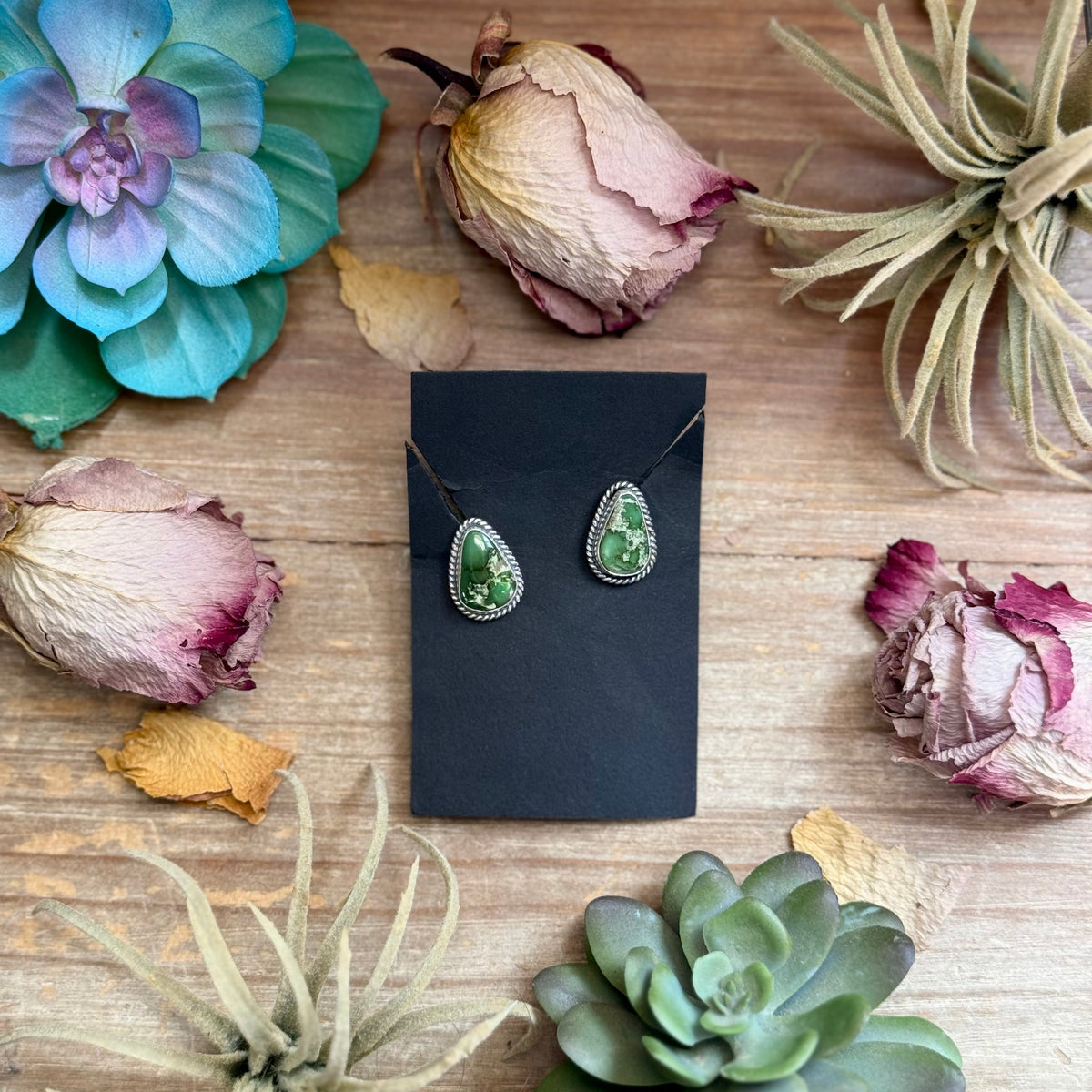 SS Sonoran Gold Turquoise Stud Earrings by Jason Ogg