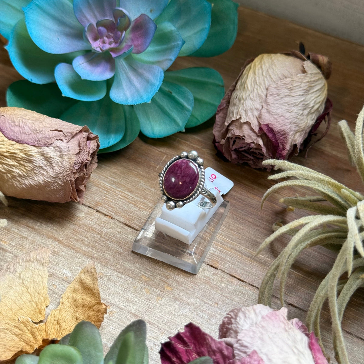 SS Purple Spiny Oyster Medicine Man Eye Stamped Stacking Ring by Jason Ogg