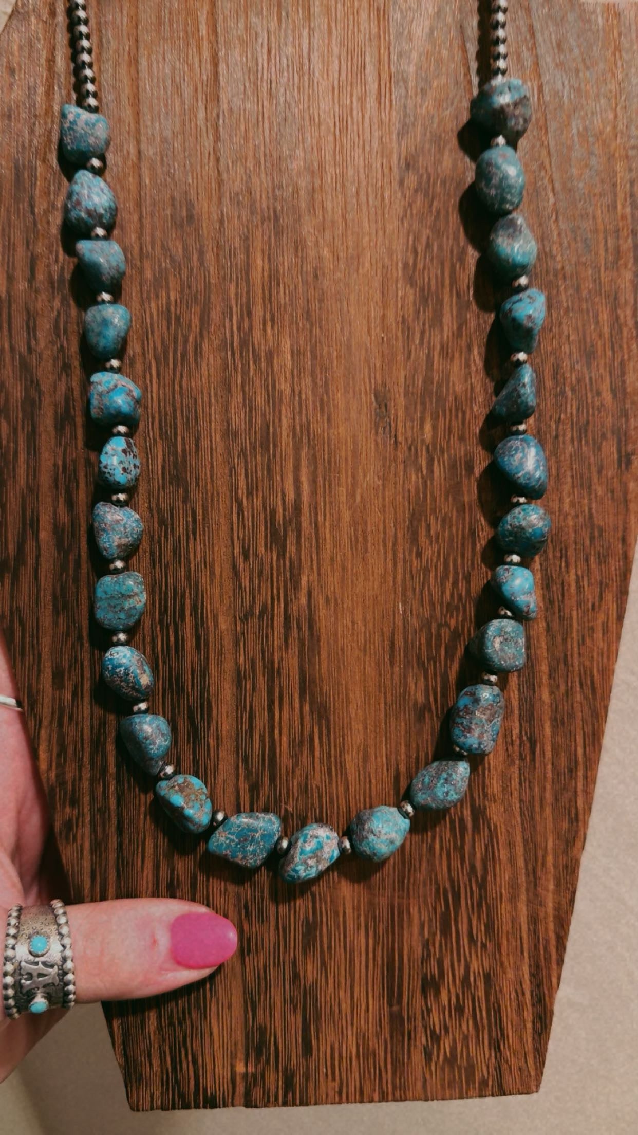 24” 4MM with turquoise nuggets