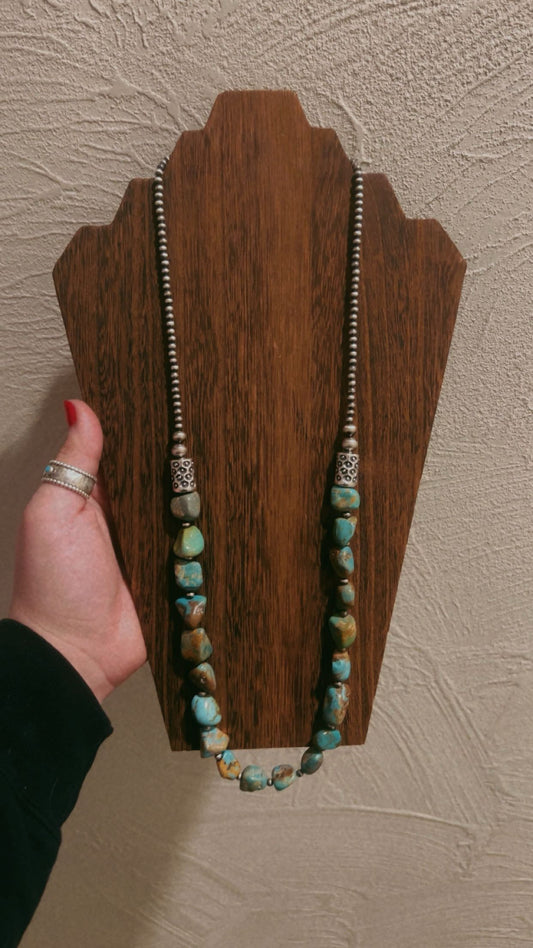 30” Turquoise with barrel bead
