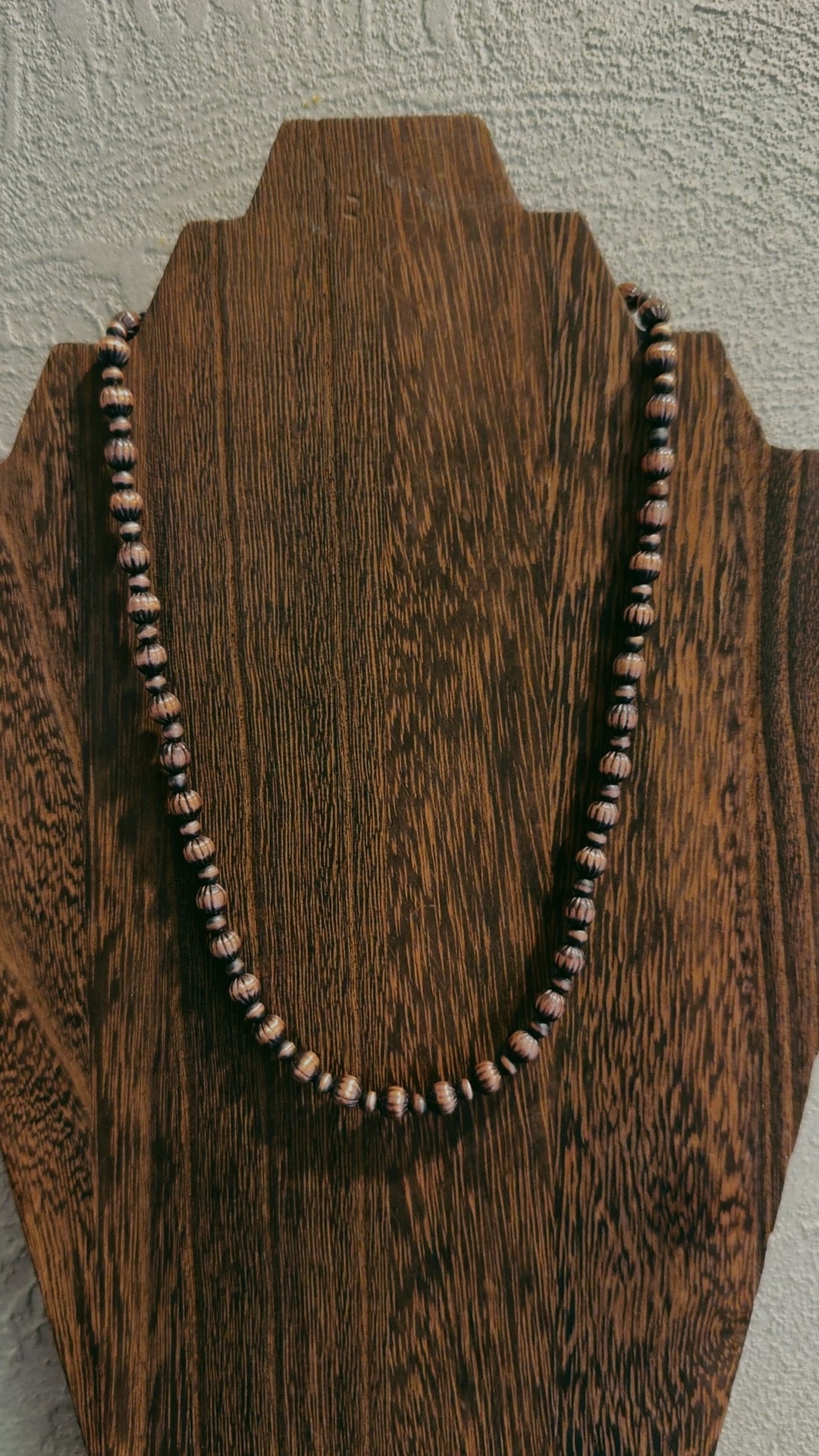 4MM with 6MM fluted copper pearls (16-30")