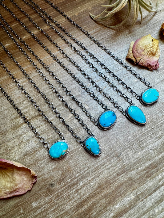18" SS Chain with Turquoise