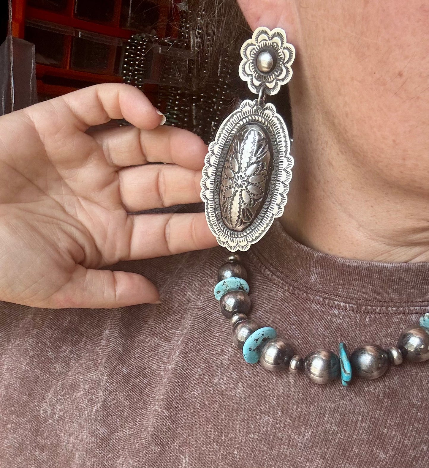 Post & Dangle Statement with Stamped Detail