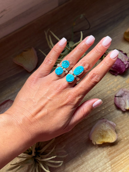 Kingman Turquoise Sterling Silver Ring - 2 sizes available