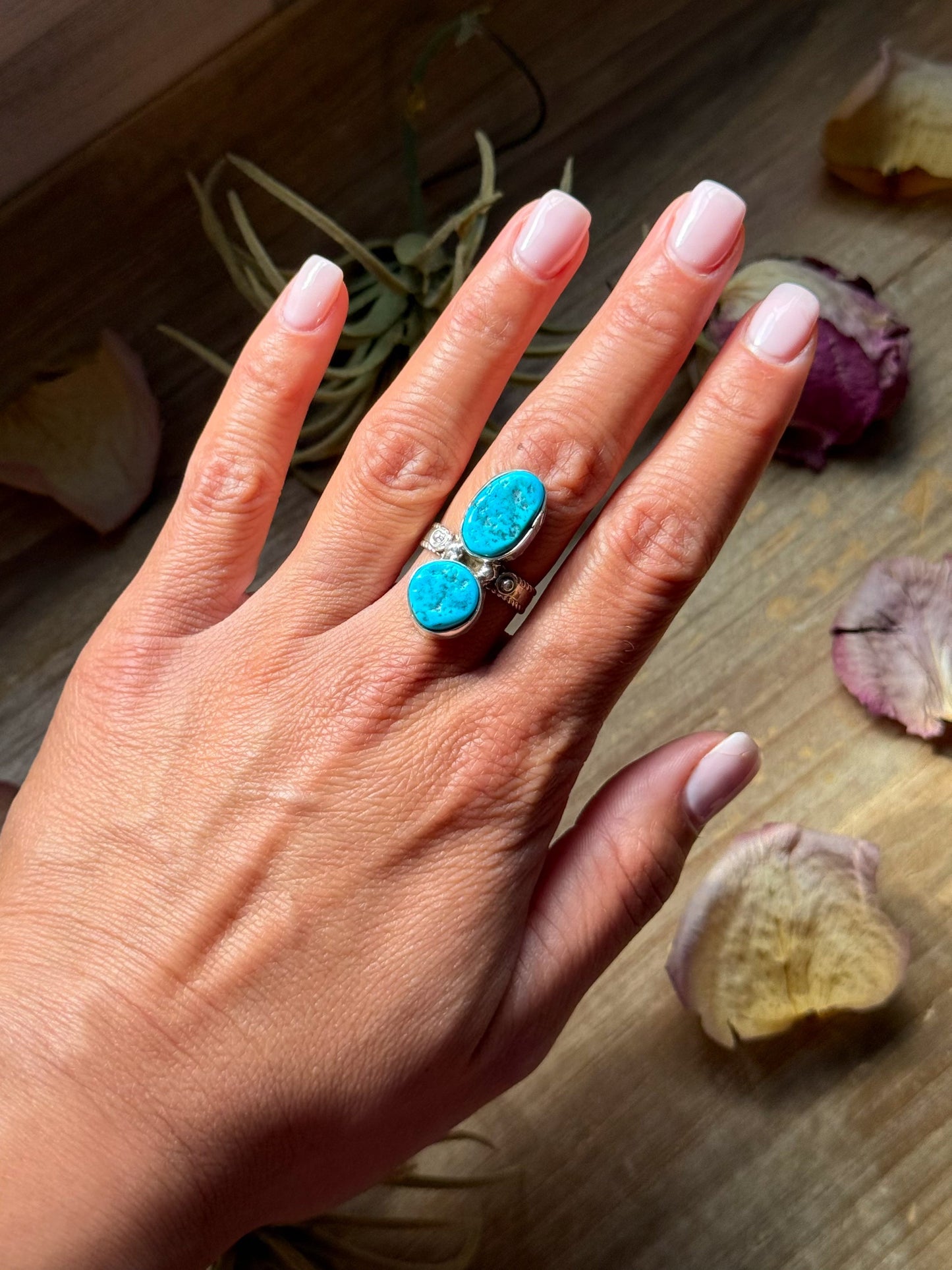Kingman Turquoise Sterling Silver Ring - 2 sizes available