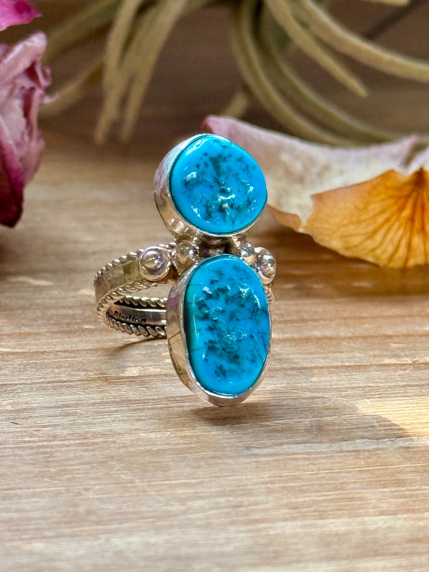 Kingman Turquoise Sterling Silver Ring - 2 sizes available