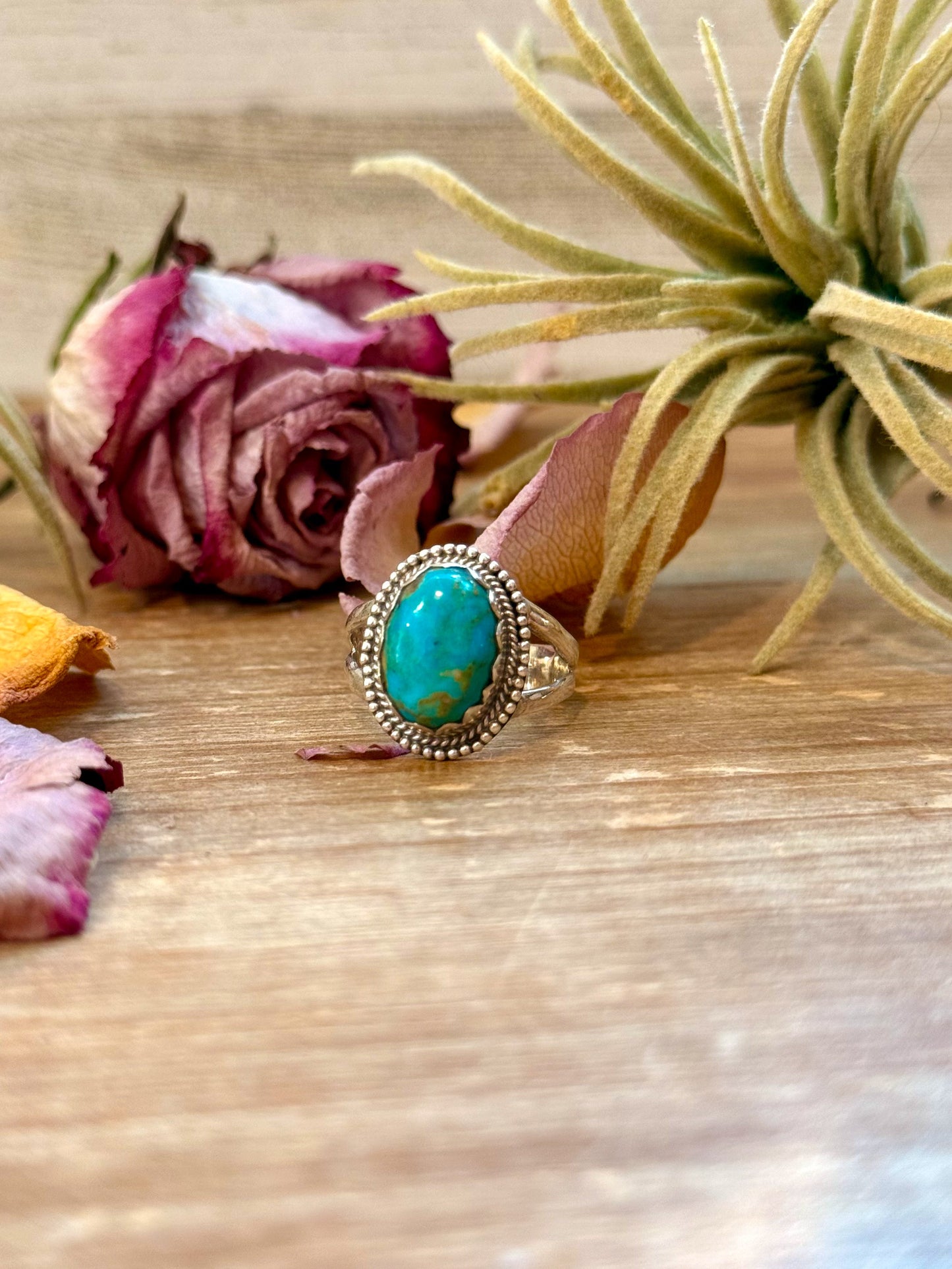 SS Kingman Turquoise Ring – Size 8.5