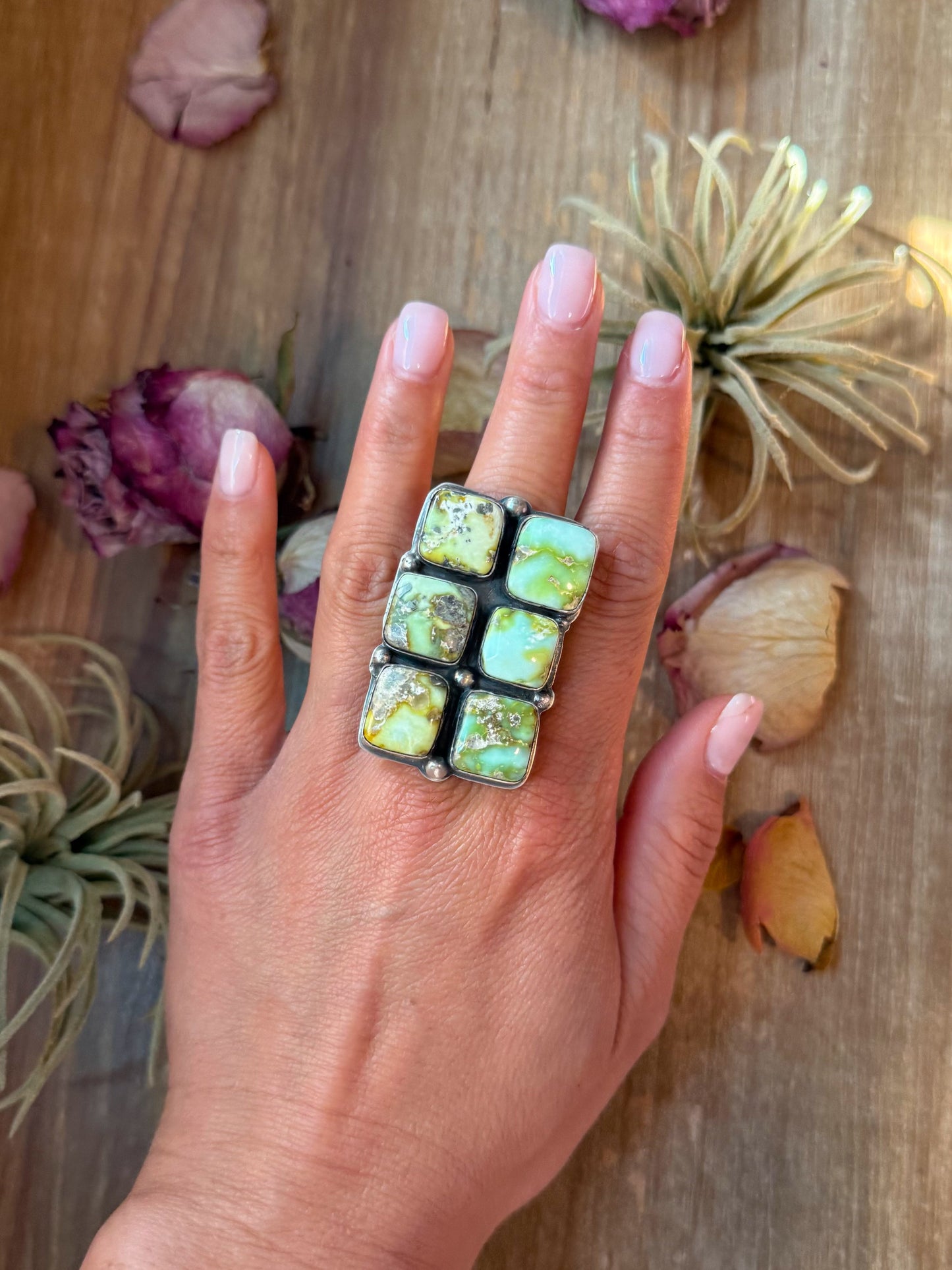 Palomino Turquoise Sterling Silver Adjustable Ring – Native made