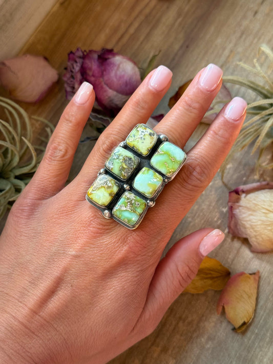 Palomino Turquoise Sterling Silver Adjustable Ring – Native made