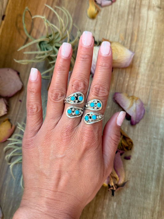 Kingman Turquoise Sterling Silver Ring – Size 8