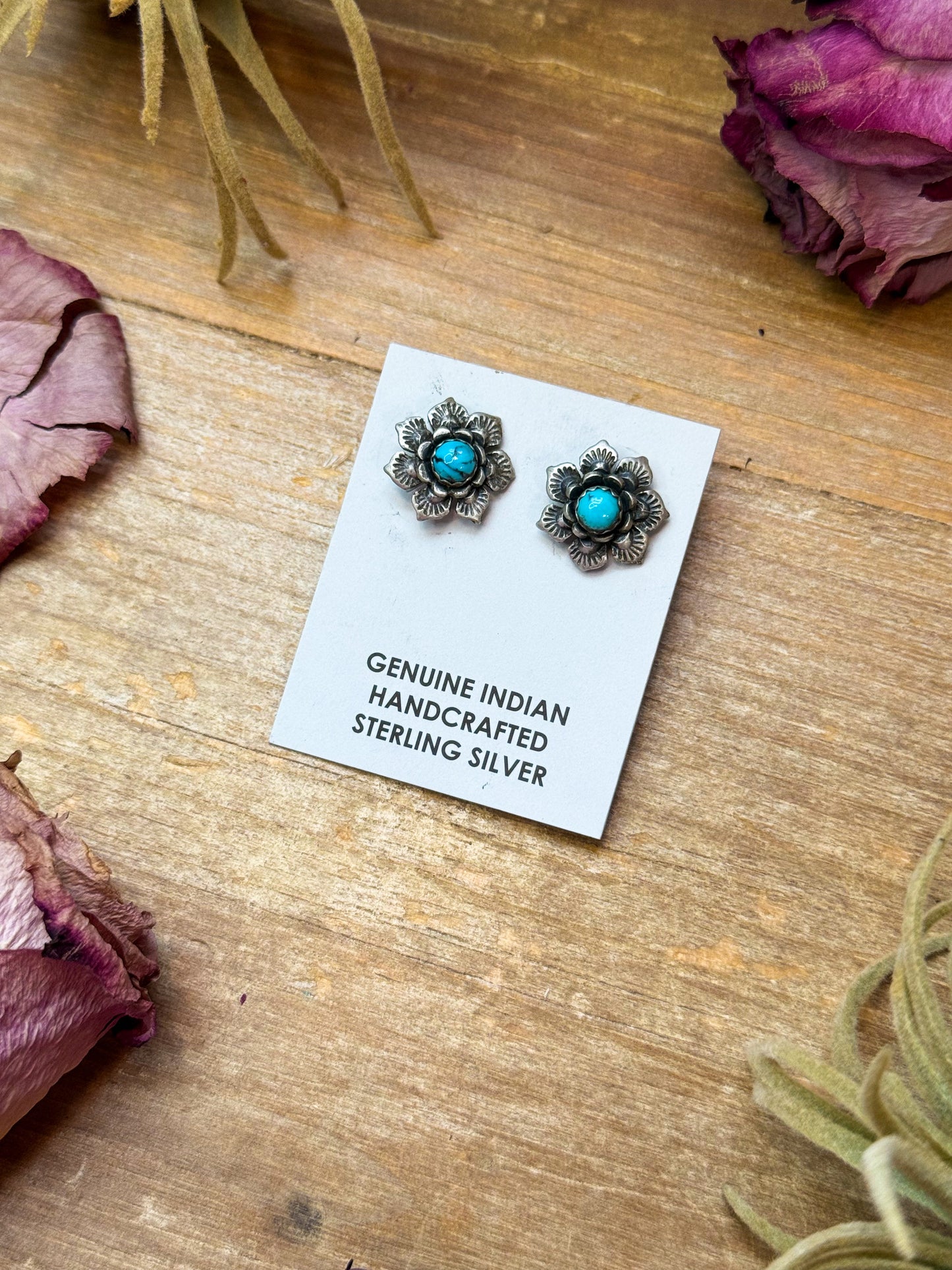 SS Kingman Turquoise Stud Earrings