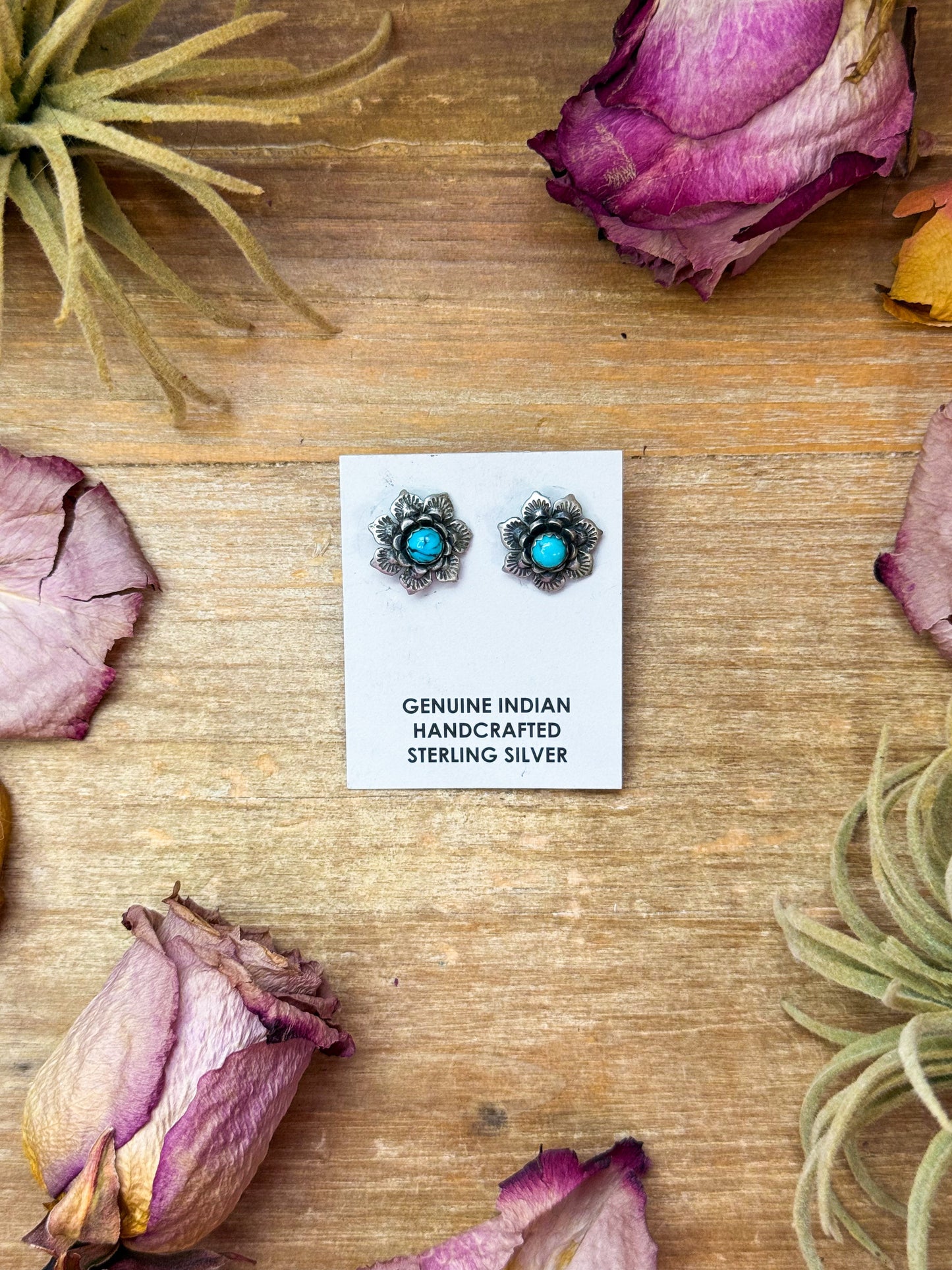 SS Kingman Turquoise Stud Earrings