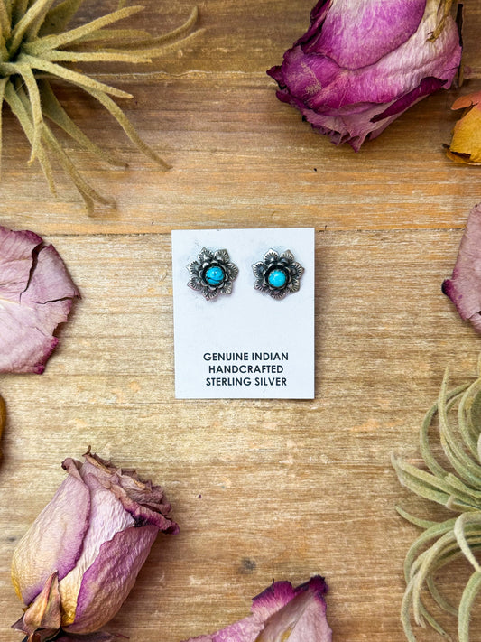 SS Kingman Turquoise Stud Earrings