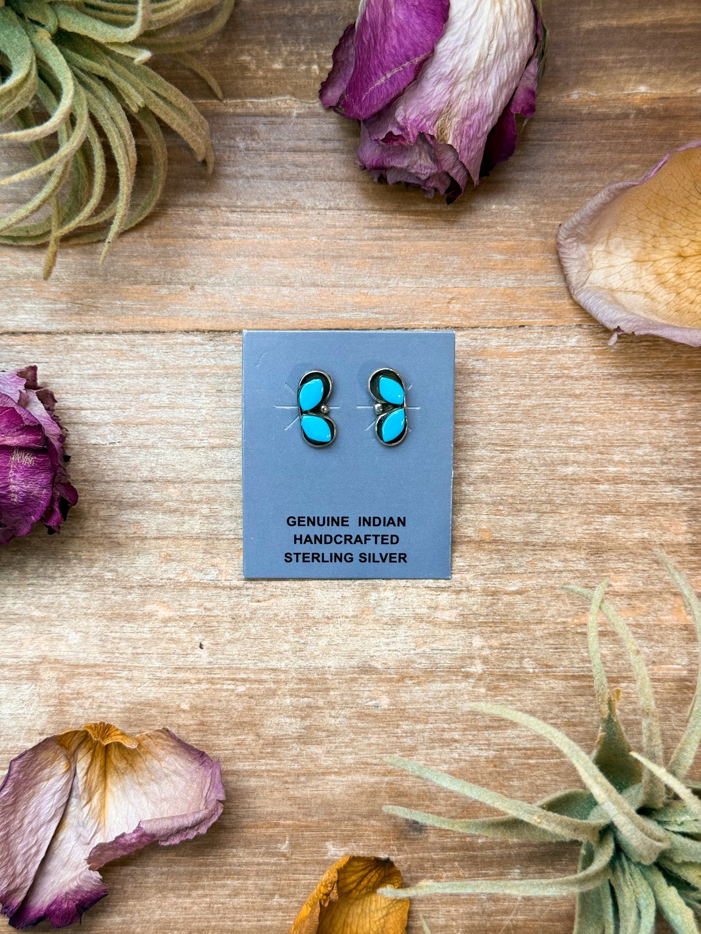 SS Kingman Turquoise Stud Earrings