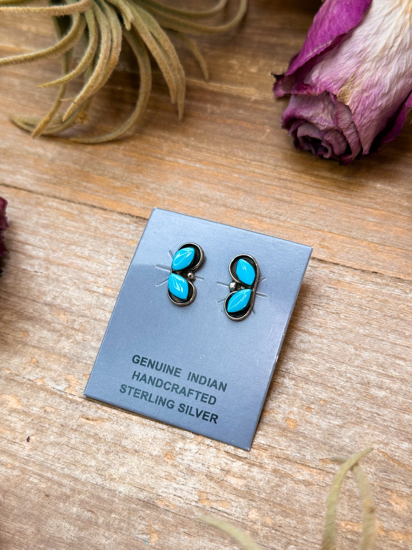 SS Kingman Turquoise Stud Earrings