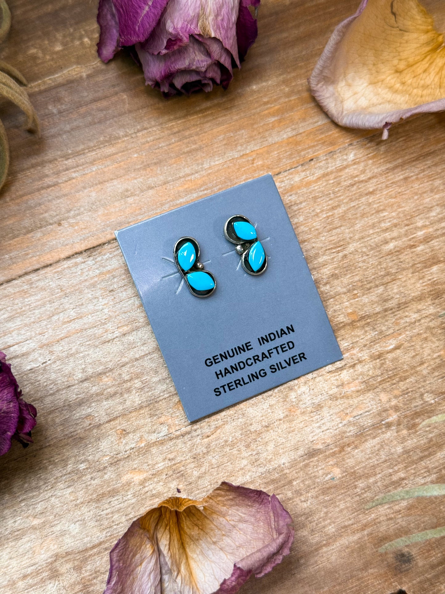 SS Kingman Turquoise Stud Earrings