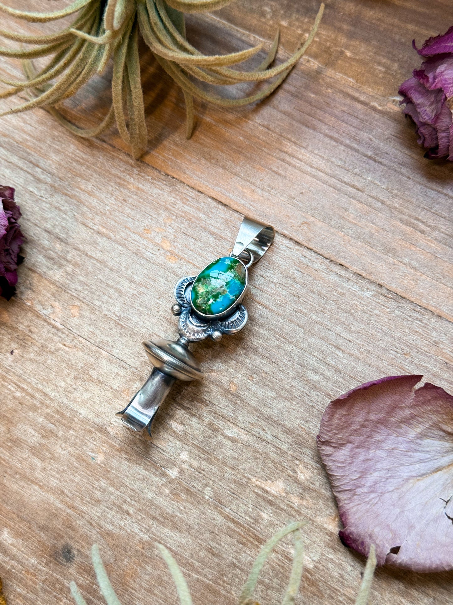 SS Sonoran Gold Turquoise Blossom Pendant