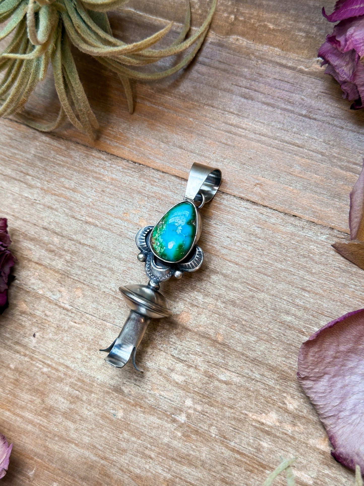 SS Sonoran Gold Turquoise Blossom Pendant