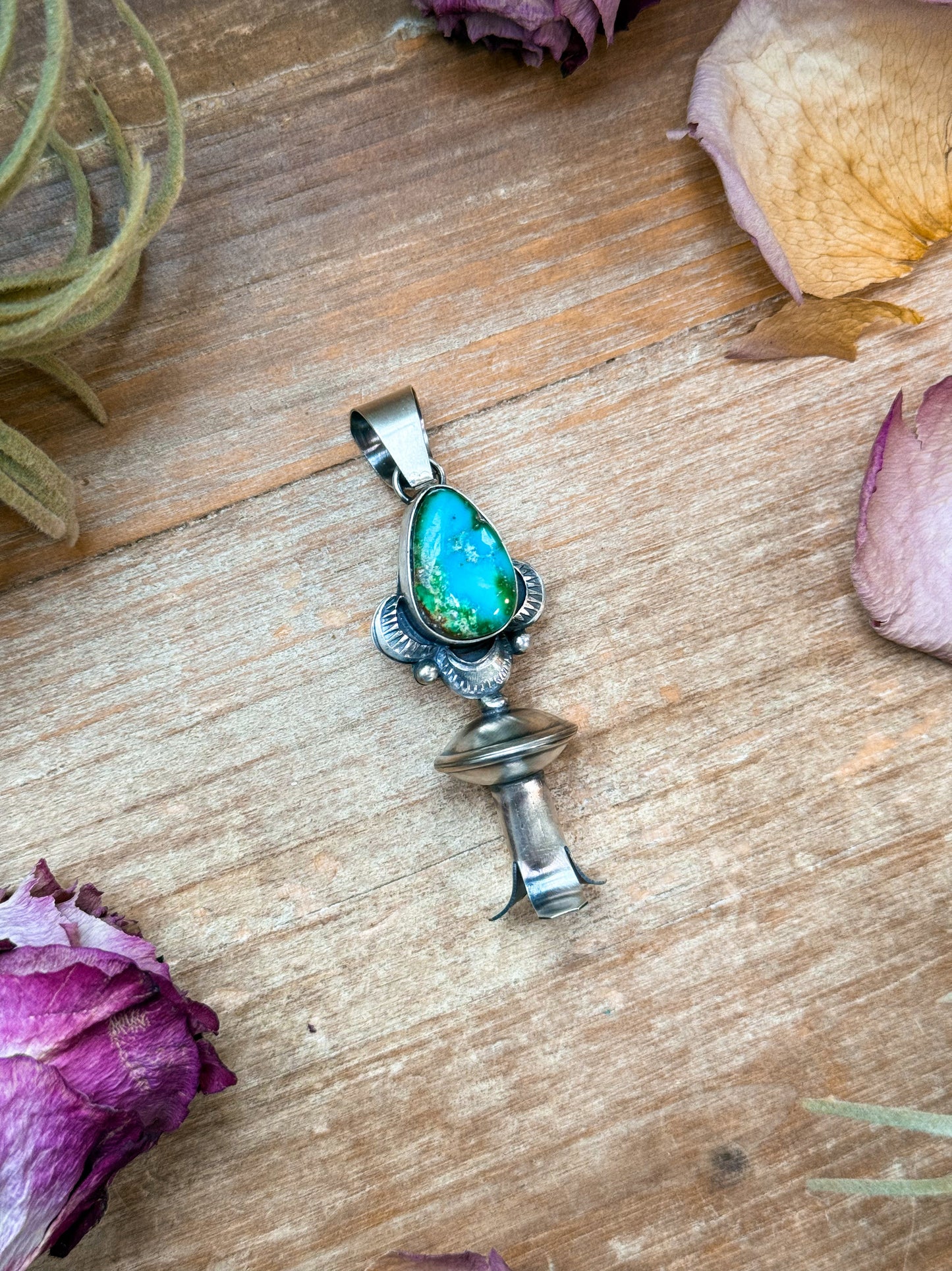 SS Sonoran Gold Turquoise Blossom Pendant
