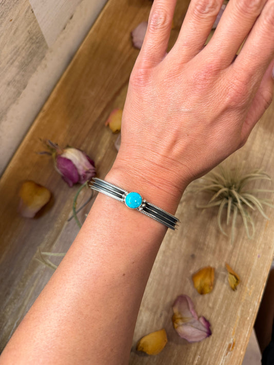 SS Turquoise Cuff Bracelet