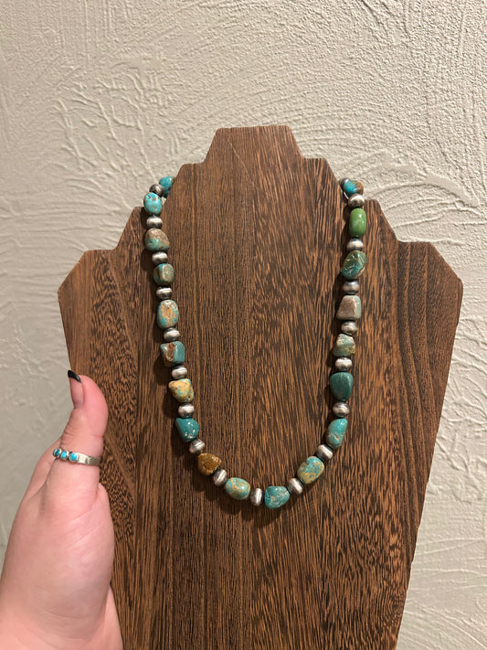18" 8MM with chunky turquoise