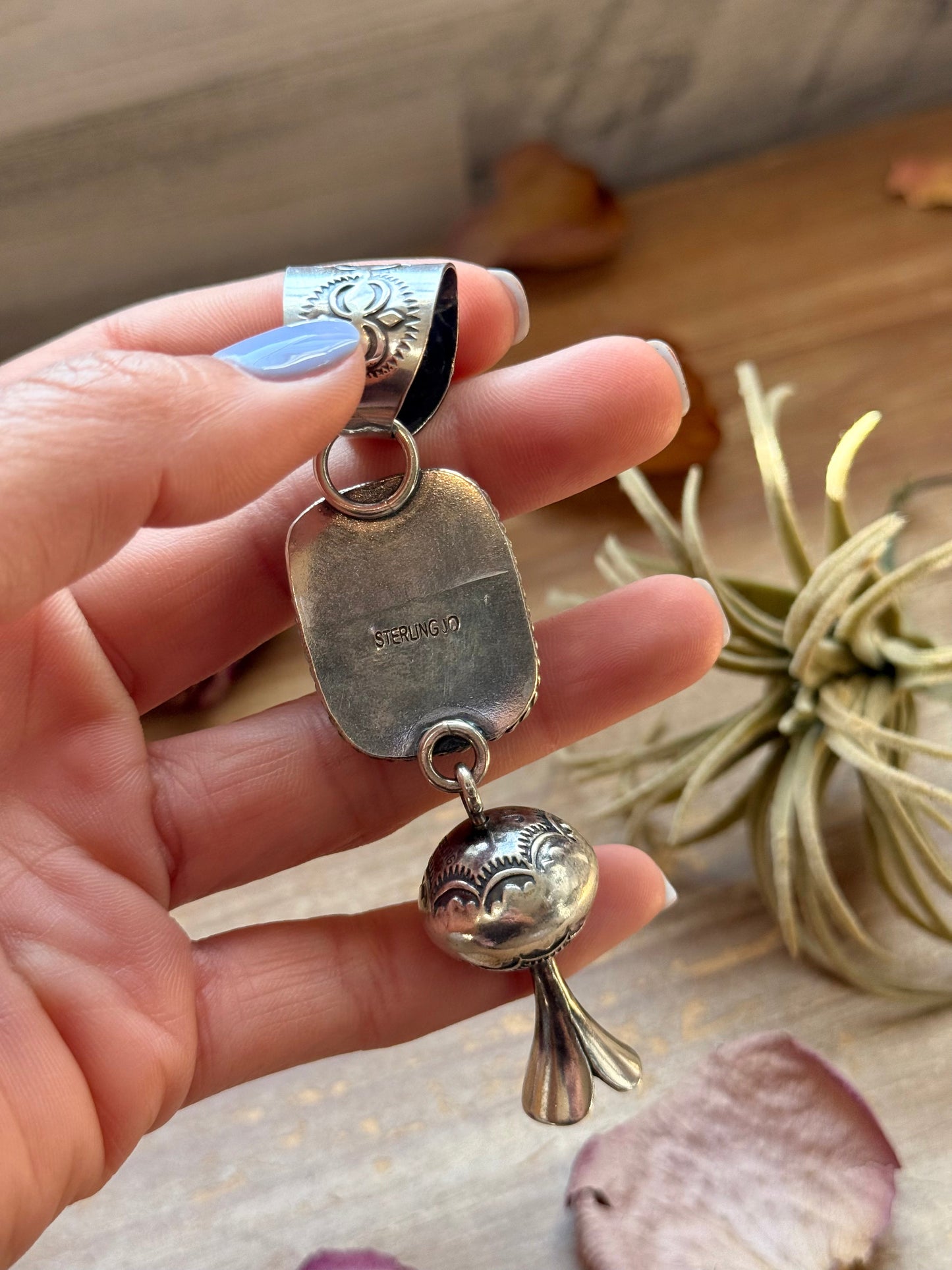 SS Blue Dream Turquoise Blossom Pendant –  Handmade by Jason Ogg