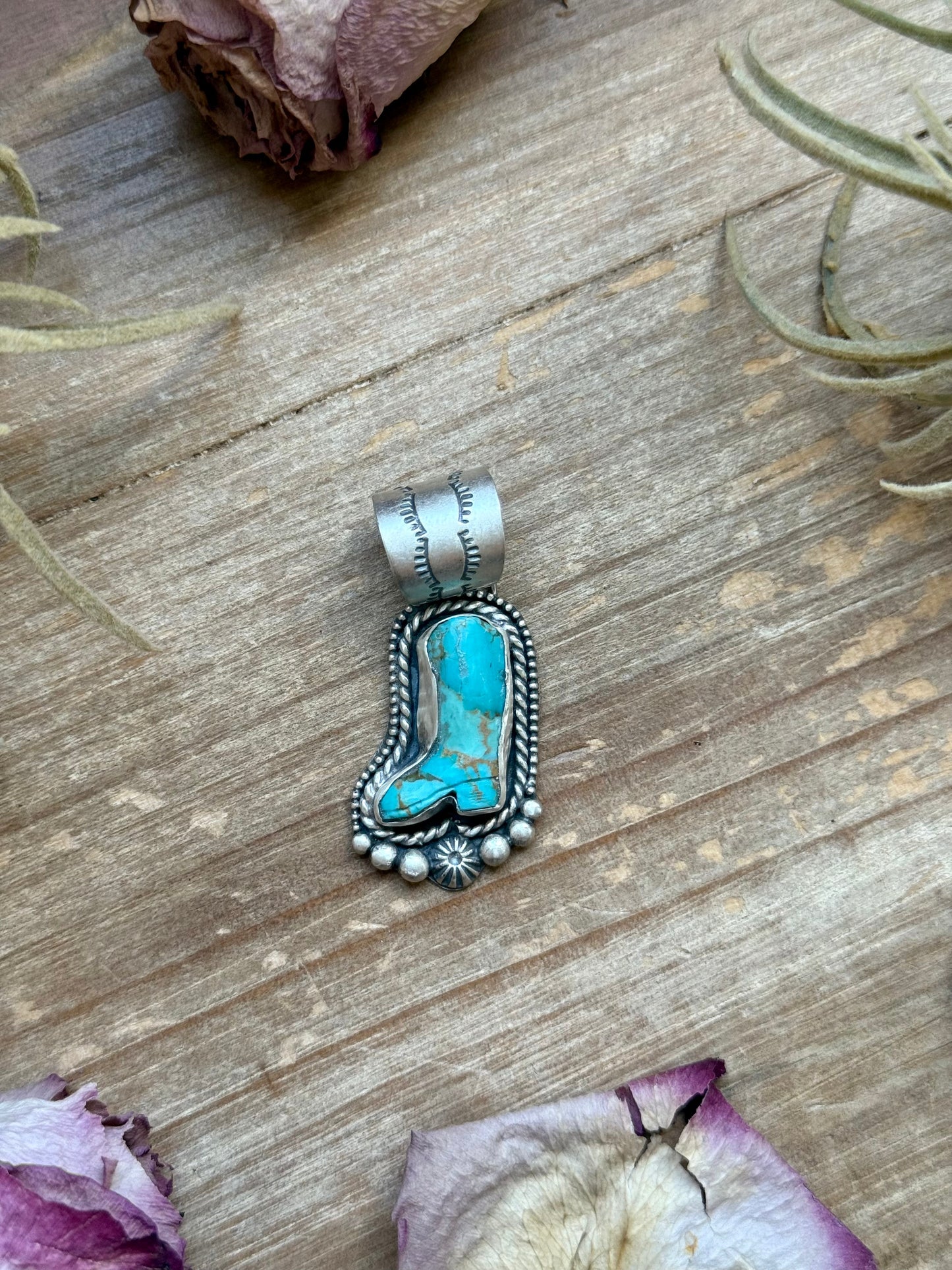 SS Kingman Turquoise Cowboy Boot Pendant – Shay Pfeiffer