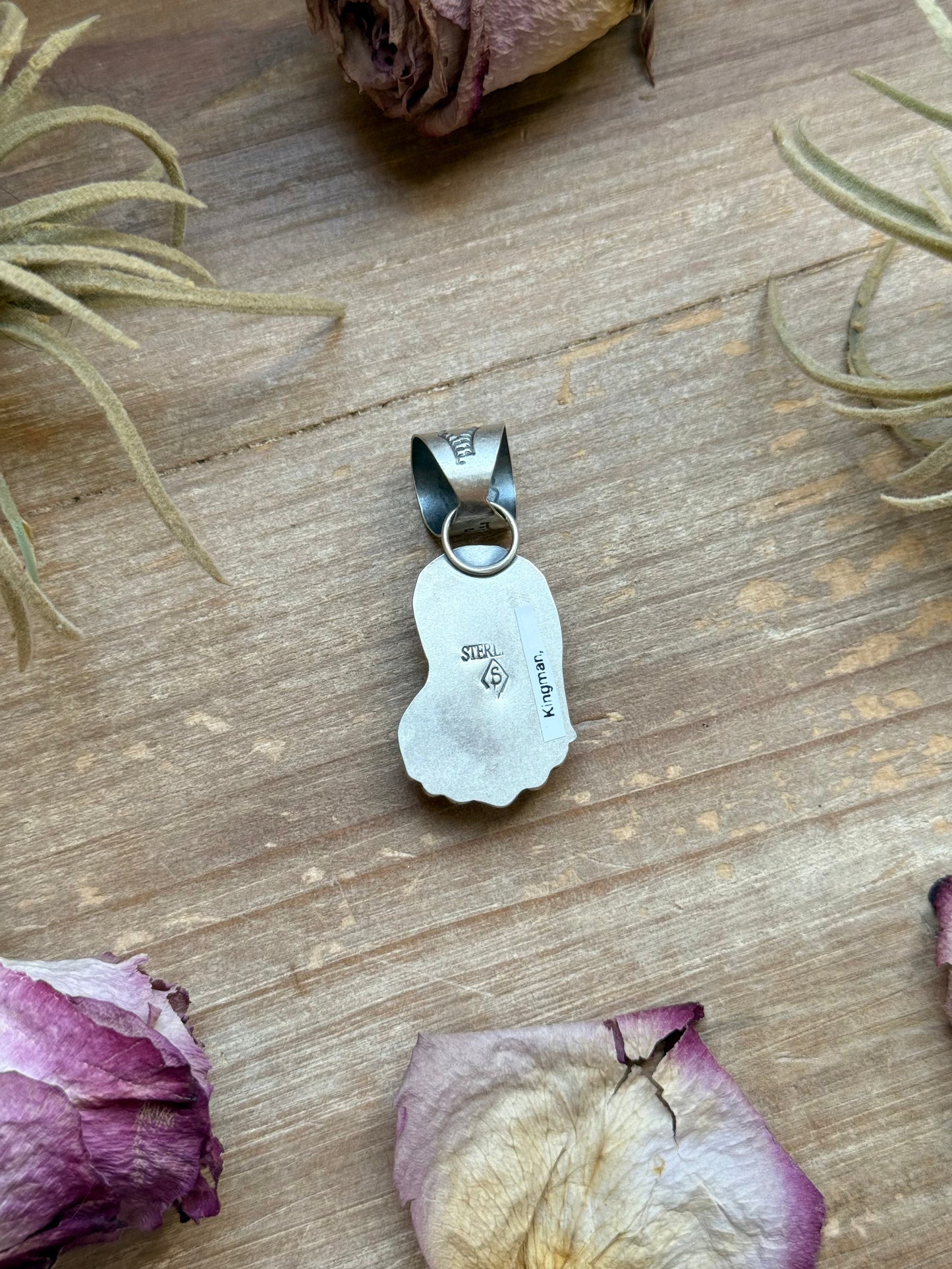 Kingman Turquoise Cowboy Boot Pendant – Handmade by Shay Pfeiffer