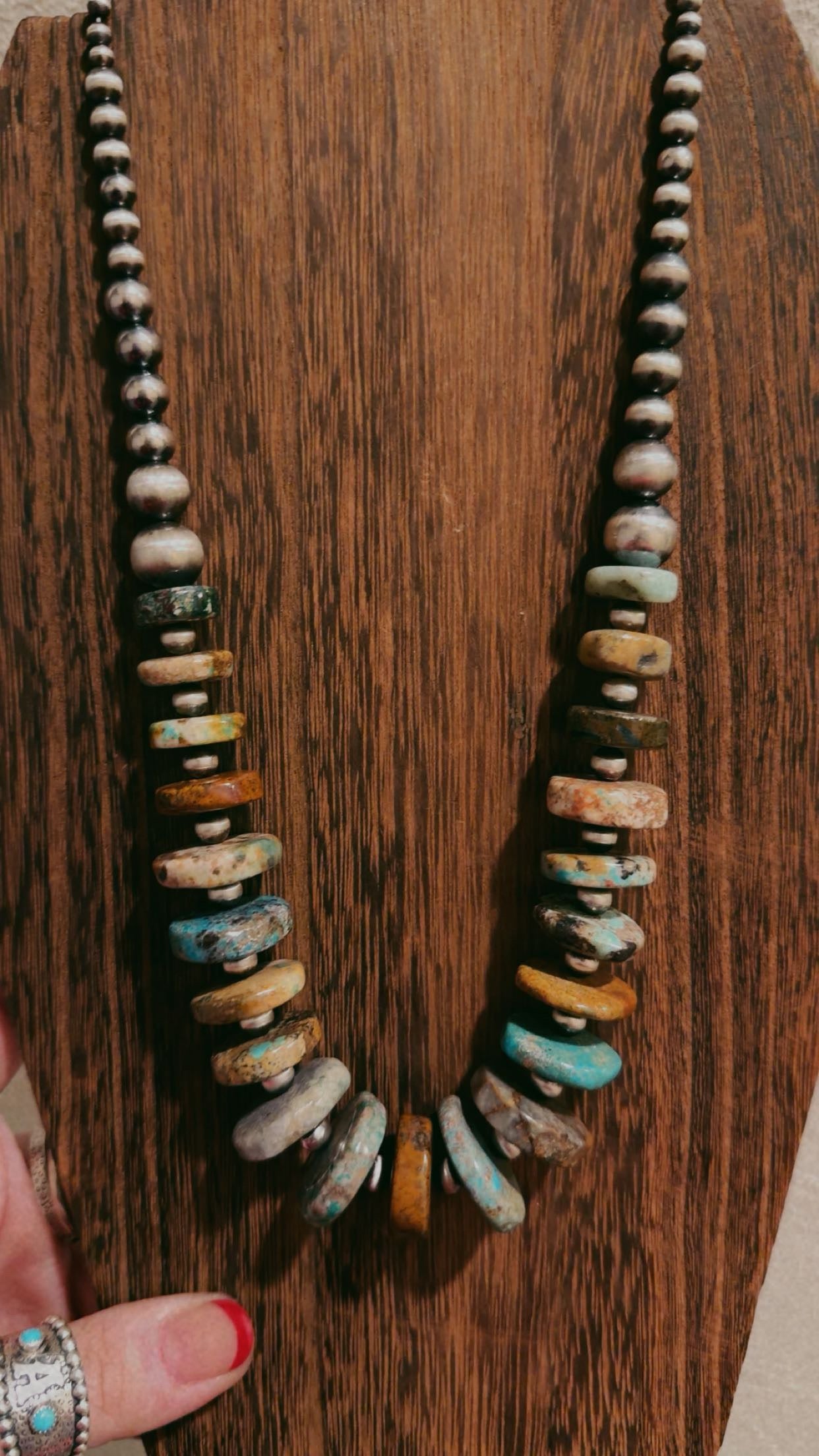 22" 4-12MM graduated with Royston turquoise