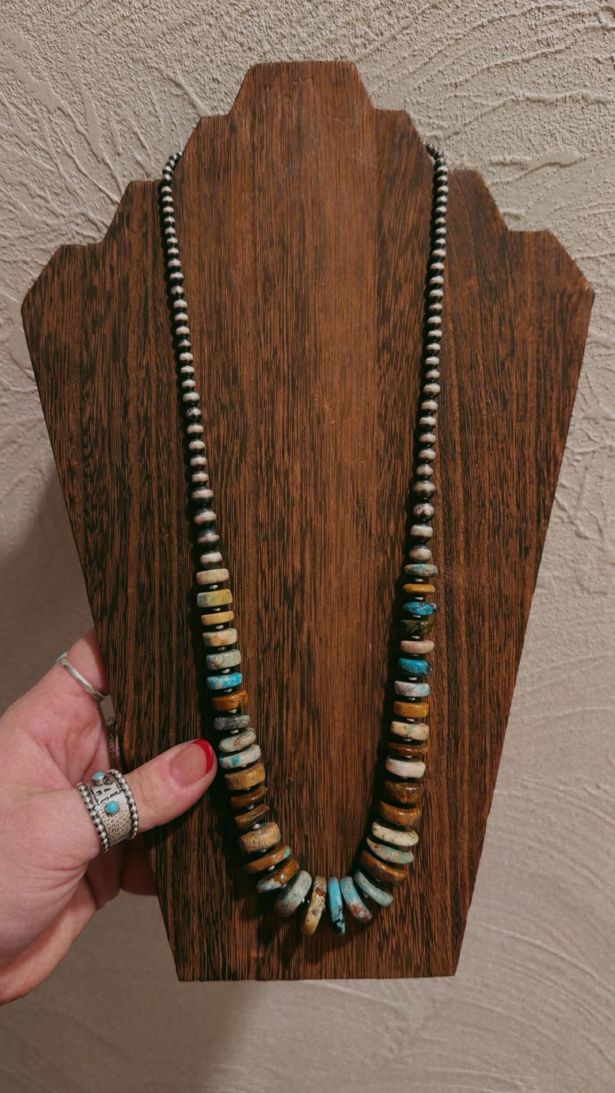 26" 4-8MM graduated with Royston turquoise