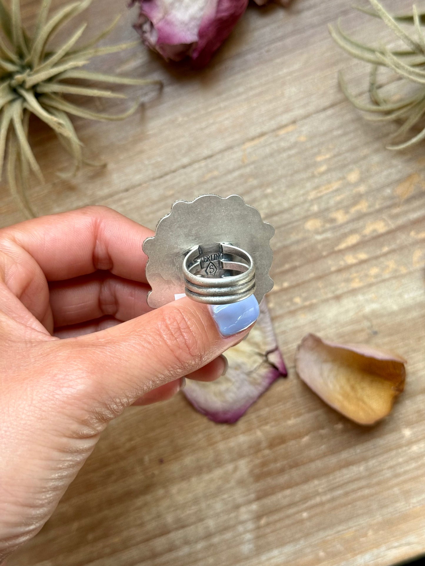 Orange Spiny Oyster Mosaic Cluster Ring - Size 7.5, Artist Shay Pfeiffer