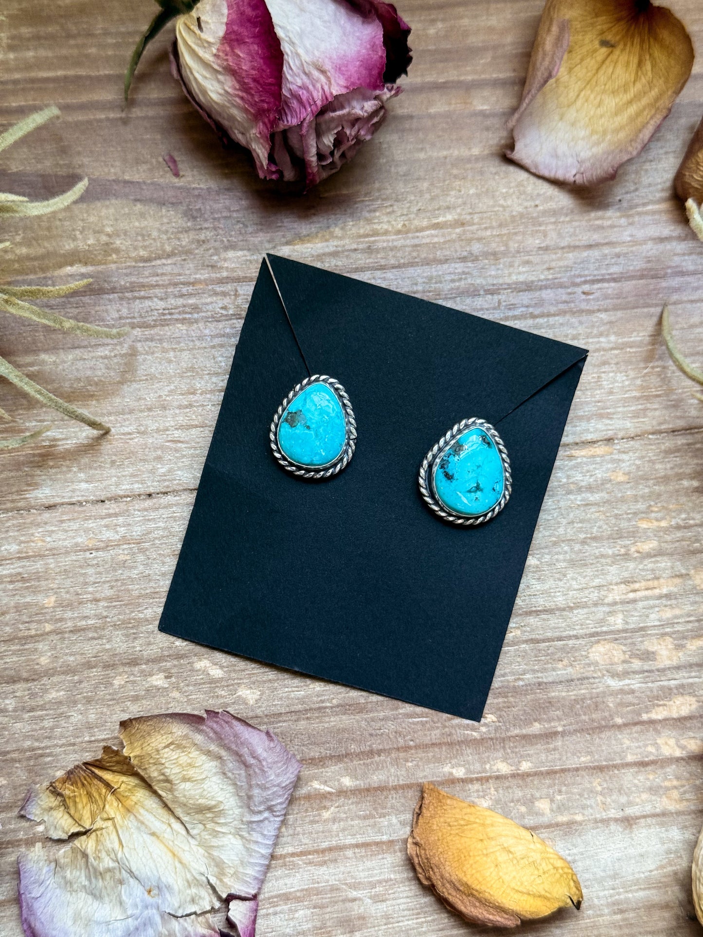 Whitewater Turquoise Stud Earrings - made by Jason Ogg