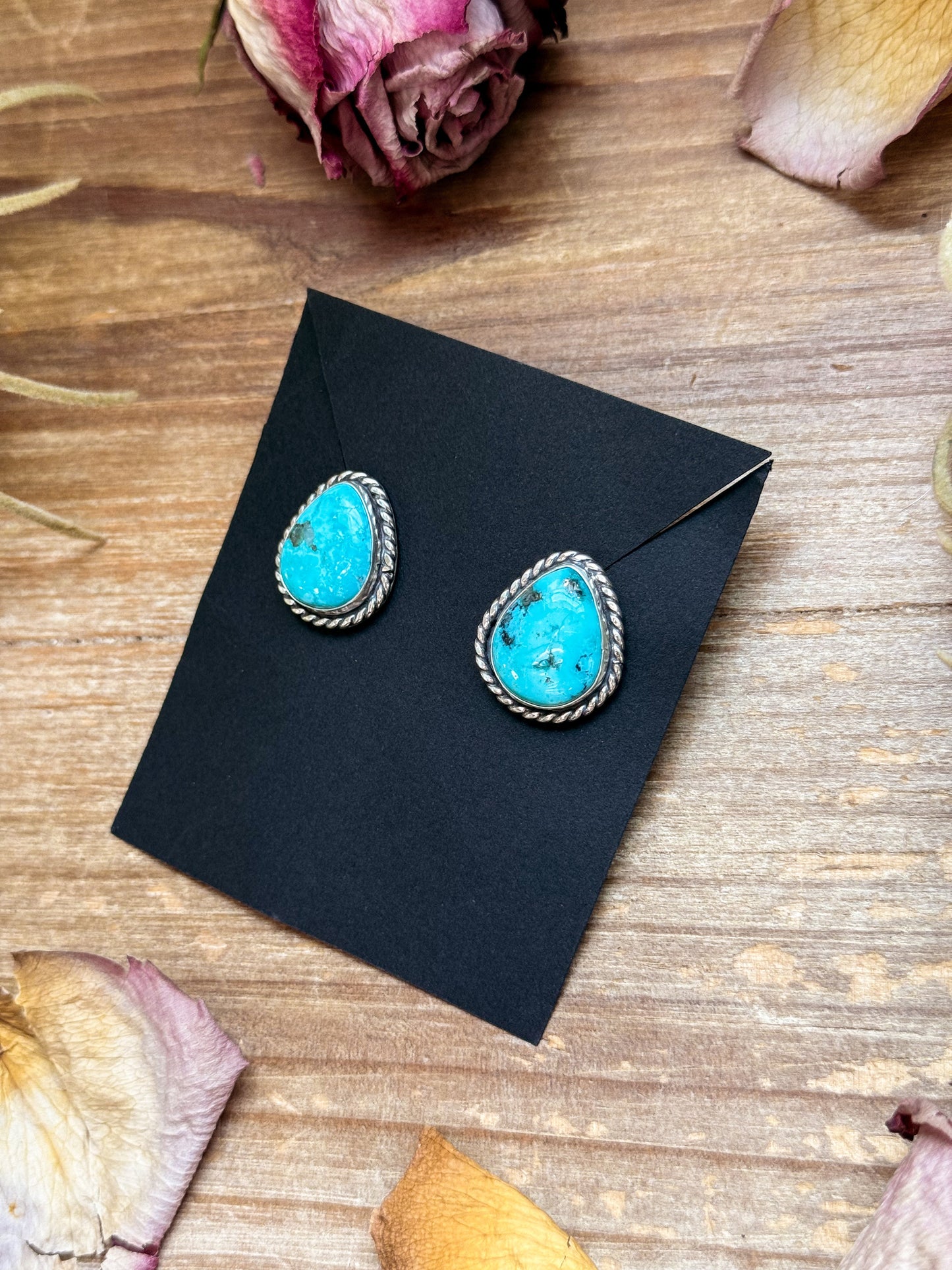 Whitewater Turquoise Stud Earrings - made by Jason Ogg